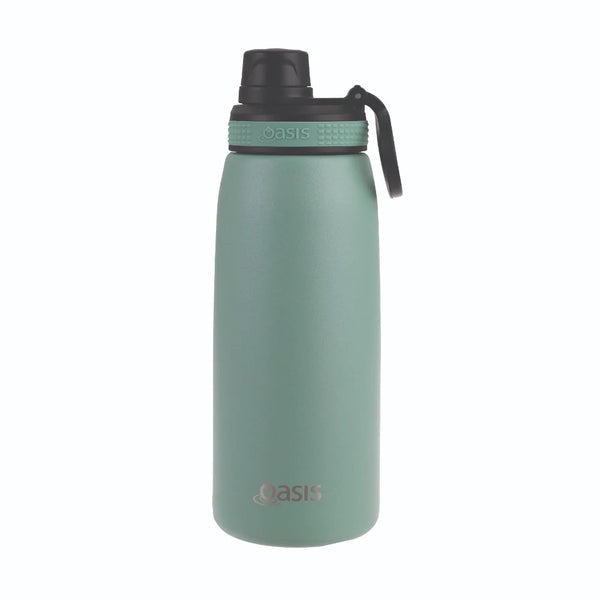 Oasis Stainless Steel Double Wall Insulated Sports Bottle Screw Cap 780ml - Sage Green