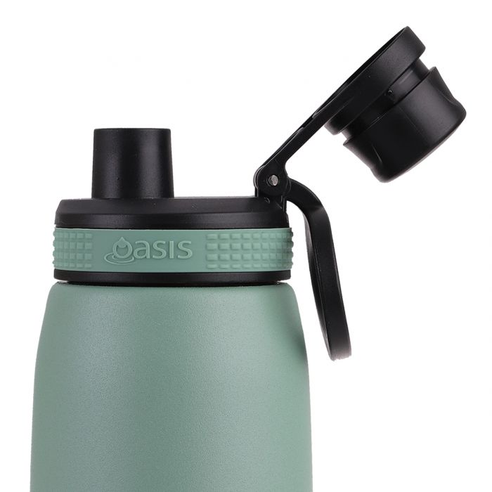 Oasis Stainless Steel Double Wall Insulated Sports Bottle Screw Cap 780ml - Sage Green