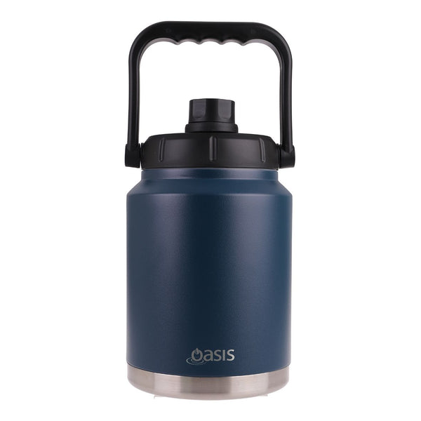 Oasis Stainless Steel Double Wall Insulated Jug With Carry Handle 2.1L - Navy