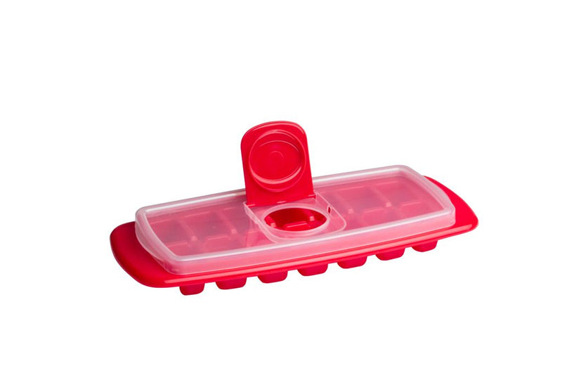 Cuisena Ice Cube Tray With Lid - Red - 14 Cubes