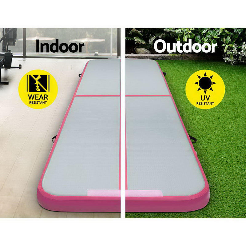GoFun 3X1M Inflatable Air Track Mat with Pump Tumbling Pink