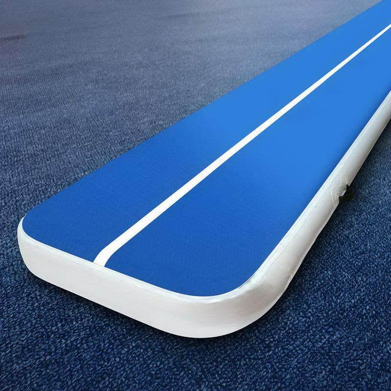 4m x 1m Inflatable Air Track Mat 20cm Thick Tumbling Blue And White