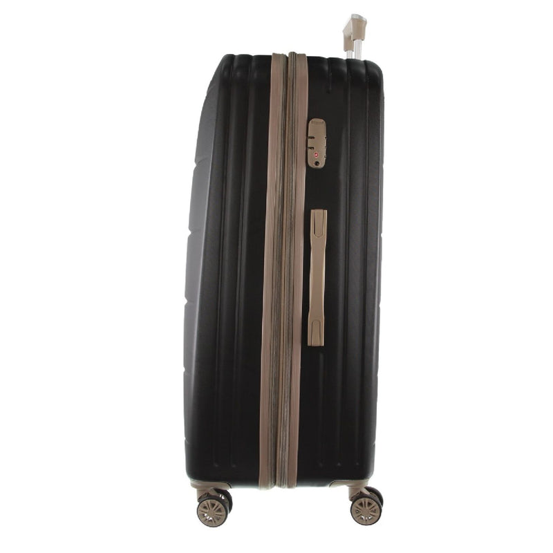 Pierre Cardin Hard Shell 4 Wheel - 3-Piece Luggage Set - Black - Expandable