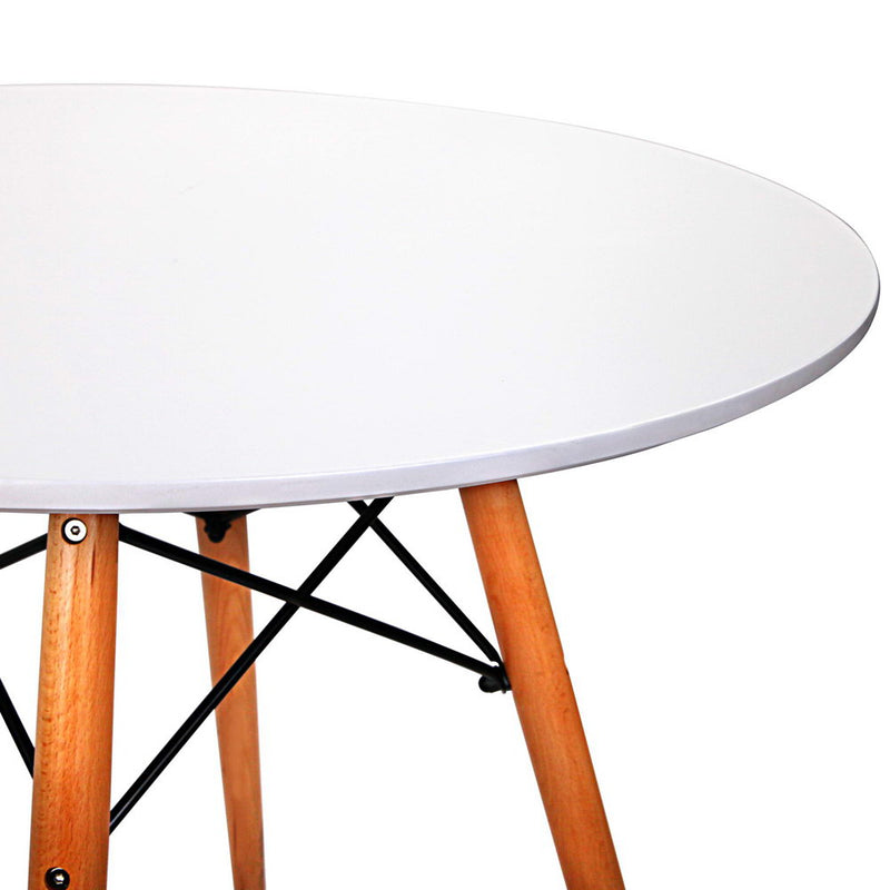 Dining Table Round Replica DSW Eiffel Cafe Kitchen Wood White 80cm