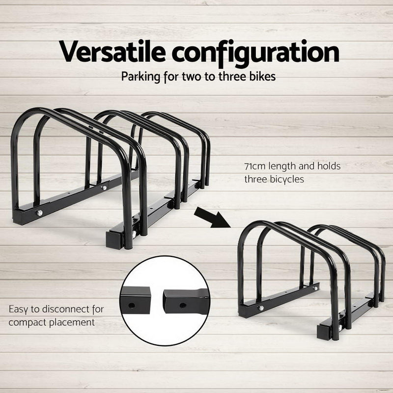 Portable Bike 3 Parking Rack Instant Storage Stand - Black