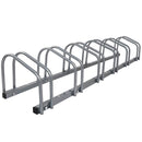 1 – 6 Bike Floor Parking Rack Instant Cycling Portable Racks Silver
