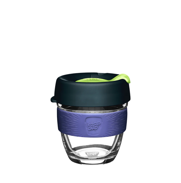 Brew Glass Coffee Cup Small Green/Navy/Blue 227ml/8oz - Deep - KeepCup