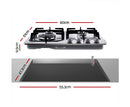 Gas Cooktop 60cm Gas Stove Cooker 4 Burner Konbs NG LPG Steel