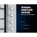 Gas Cooktop 60cm Kitchen Stove 4 Burner Cook Top NG LPG Stainless Steel Silver