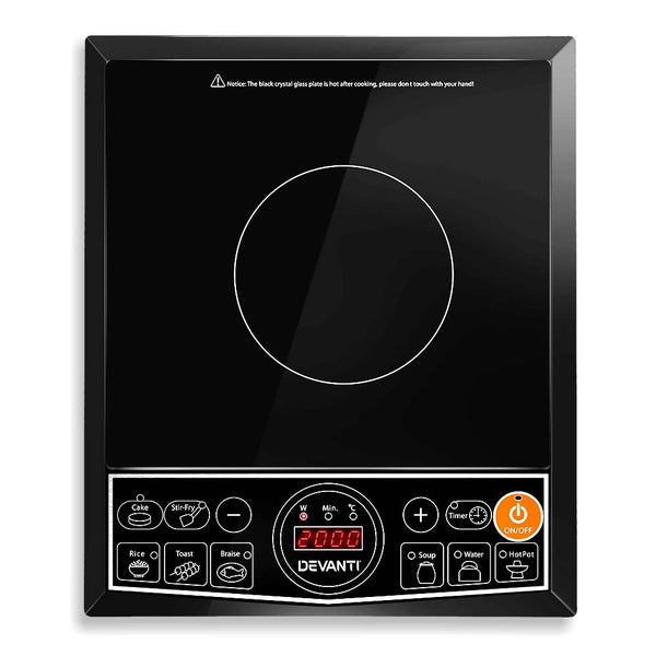 Portable Single Ceramic Electric Induction Cook Top - Black