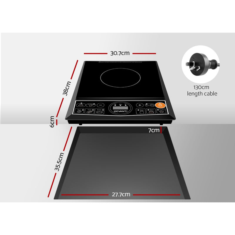 Portable Single Ceramic Electric Induction Cook Top - Black