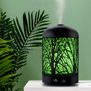 Aroma Diffuser Aromatherapy LED Night Light Iron Air Humidifier Black Forrest Pattern 100ml