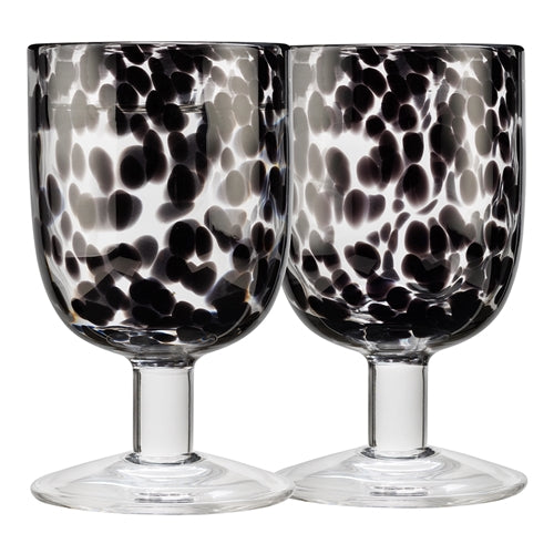 Ecology Samara Goblet Glasses - Set of 4 - 280ml - Black