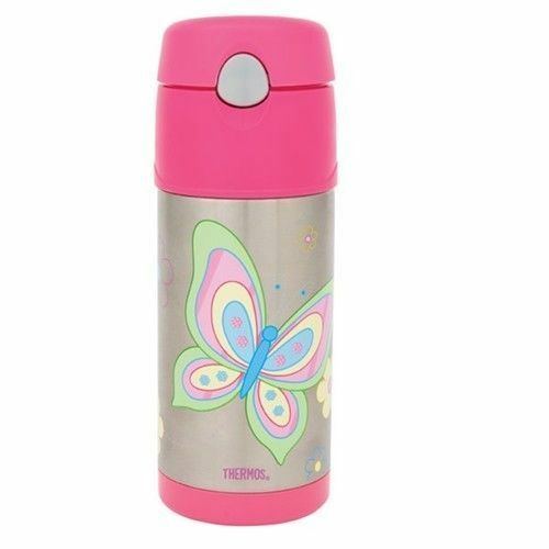 Thermos 355ml Funtainer Drink Bottle - Butterfly - Pink