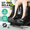 Livemor Foot Massager Ankle Calf Leg Massagers Shiatsu Kneading Rolling - Black