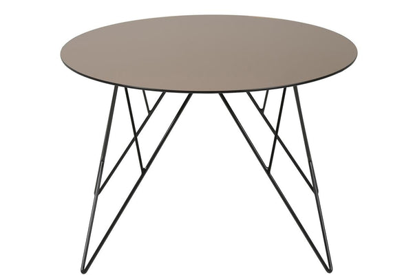 Bronze Round Coffee Table With Black Base - 45x80cm