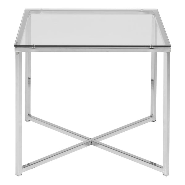 Square Glass Side Table 45x50cm - Clear