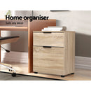 2 Drawer Filing Cabinet Office Shelves Storage w/ Drawers Cupboard Wood File Home