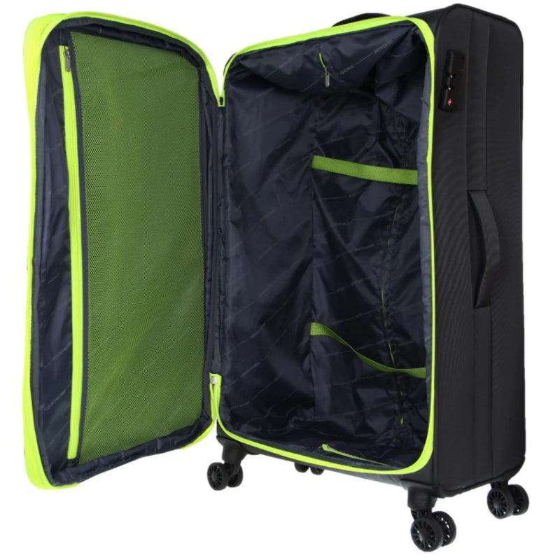 Pierre Cardin Soft Shell 4 Wheel Suitcase - Cabin - Grey