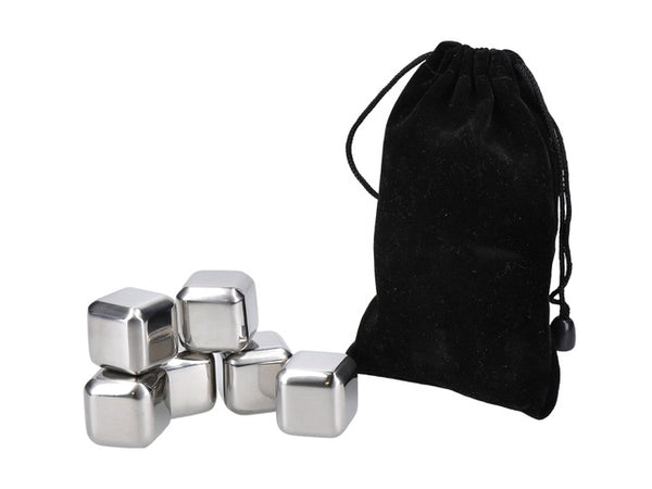 Barcraft Wine Cubes Set of 6 - Stainless Steel