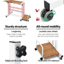 Mobile Twin Laptop Desk - Light Wood