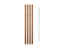 Maxwell & Williams Cocktail & Co. Reusable Set of 4 Straws With Brush - Rose Gold