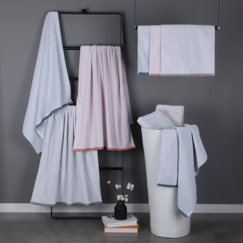 Pure Zone Legend Stripe Bath Towel - Grey - 70x140cm