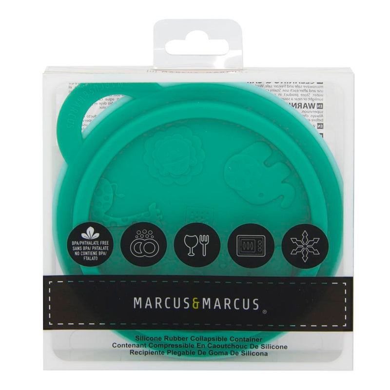 Marcus & Marcus Collapsible Travel Bowl With Lid - Ollie The Elephant - Green