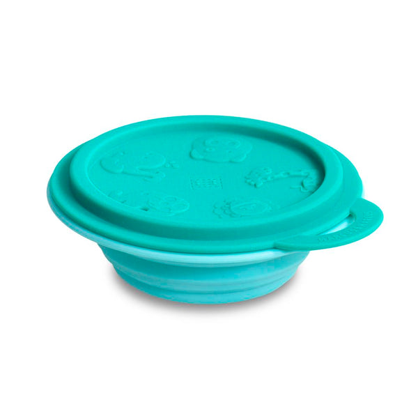 Marcus & Marcus Collapsible Travel Bowl With Lid - Ollie The Elephant - Green