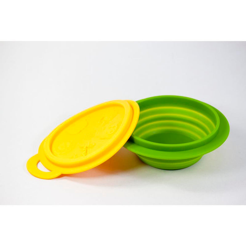 Marcus & Marcus Collapsible Travel Bowl With Lid - Lola The Giraffe - Yellow