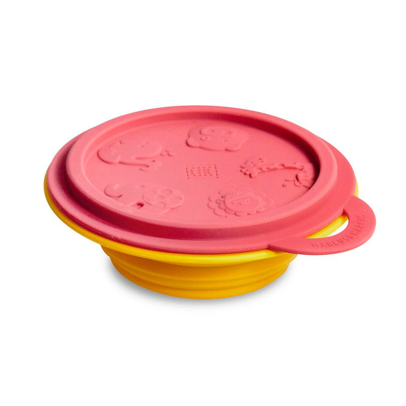 Marcus & Marcus Collapsible Travel Bowl With Lid - Marcus The Lion Cub - Red