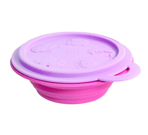 Marcus & Marcus Collapsible Travel Bowl With Lid - Willo The Whale - Lilac