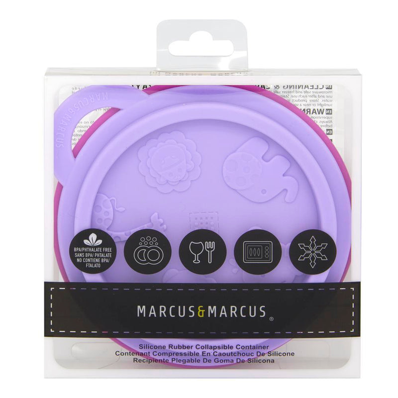 Marcus & Marcus Collapsible Travel Bowl With Lid - Willo The Whale - Lilac