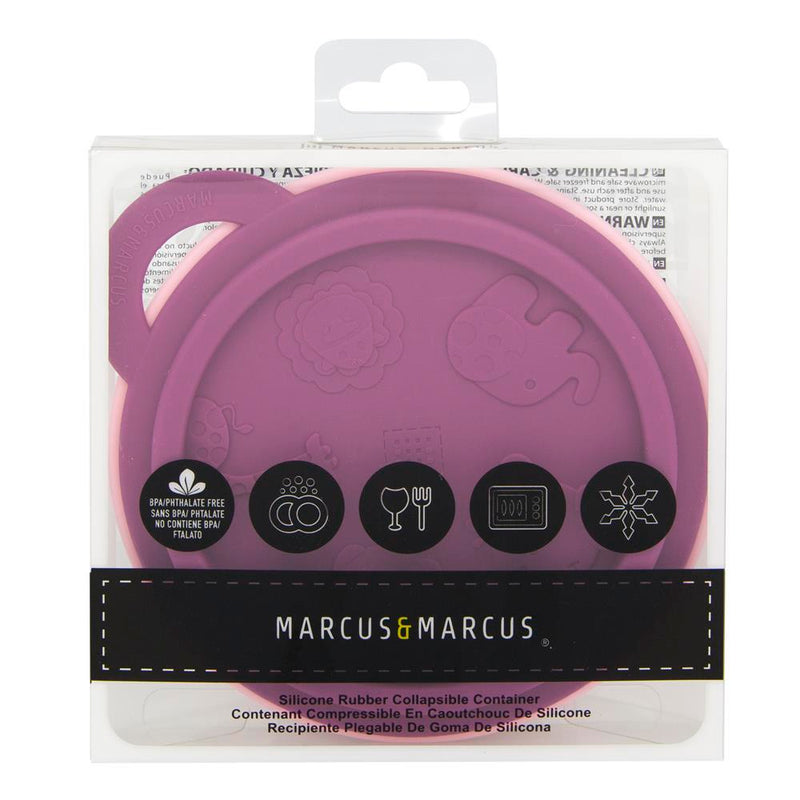 Marcus & Marcus Collapsible Travel Bowl With Lid - Pokey The Piglet - Pink