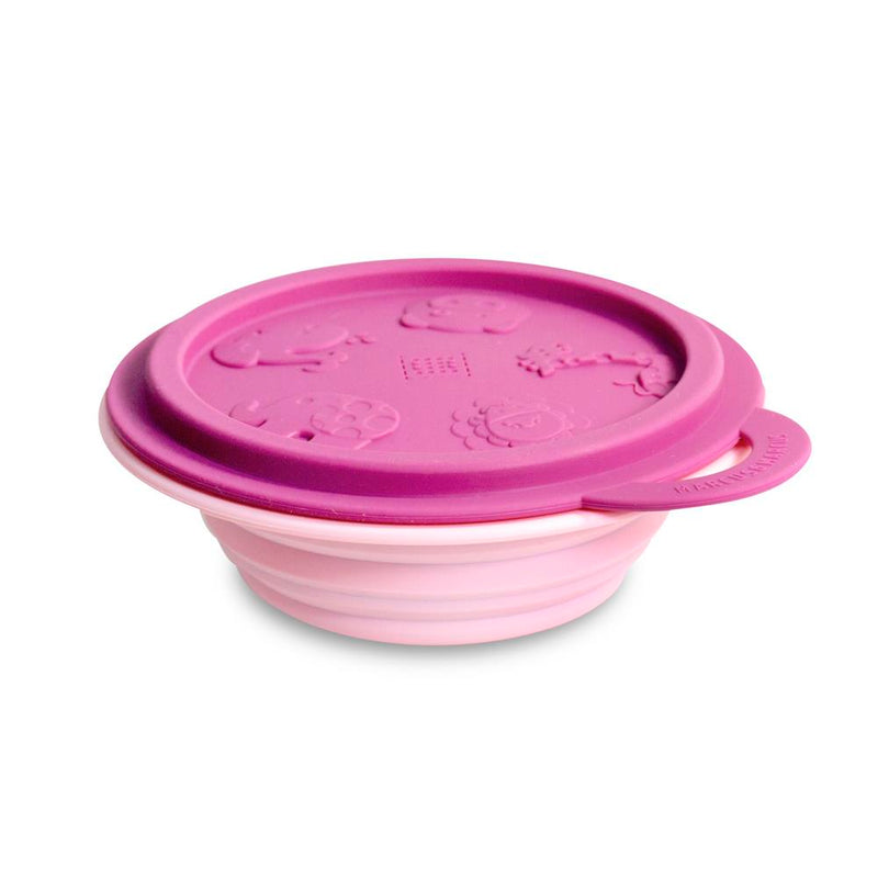 Marcus & Marcus Collapsible Travel Bowl With Lid - Pokey The Piglet - Pink