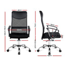 PU w/ Leather Mesh High Back Office Chair - Black