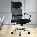 PU w/ Leather Mesh High Back Office Chair - Black