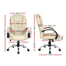 PU Leather Office Desk Computer Chair - Beige