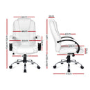 PU Leather Padded Office Desk Computer Chair - White