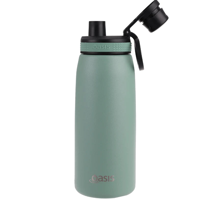 Oasis Stainless Steel Double Wall Insulated Sports Bottle Screw Cap 780ml - Sage Green