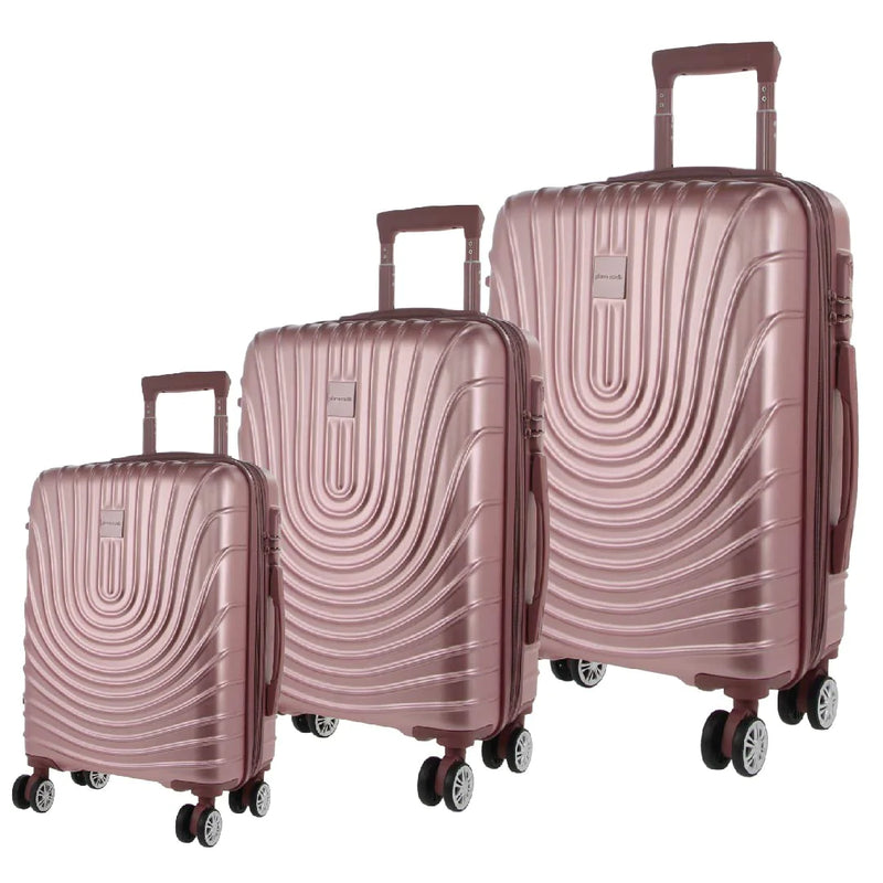 Pierre Cardin Hard Shell 4 Wheel - 3-Piece Luggage Set - Rose