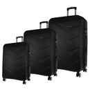 Pierre Cardin Hard Shell 4 Wheel - 3-Piece Luggage Set - Black