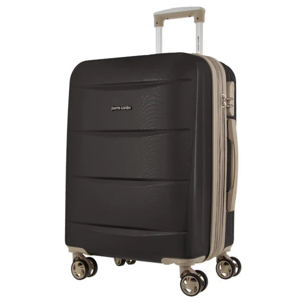 Pierre Cardin Hard Shell 4 Wheel - 3-Piece Luggage Set - Black - Expandable
