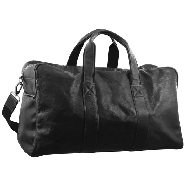 Pierre Cardin Black Leather Travel Bag - 52cm