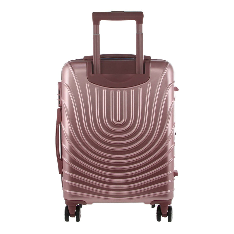 Pierre Cardin Hard Shell 4 Wheel Suitcase - Cabin - Rose - With Hidden Compartment