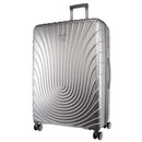 Pierre Cardin Hard Shell 4 Wheel Suitcase - Cabin - Silver - With Hidden Compartment