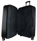 Pierre Cardin Hard Shell 4 Wheel Suitcase - Medium - Black - Expandable - Lightweight