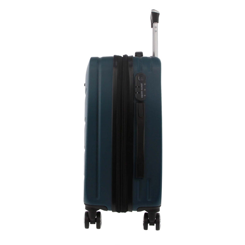 Pierre Cardin Hard Shell 4 Wheel Suitcase - Cabin - Teal - With Hidden Compartment