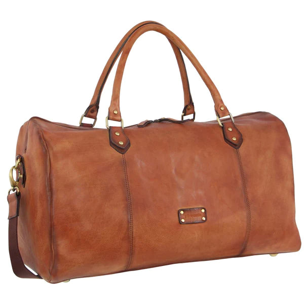 Pierre Cardin Cognac Leather Travel Bag - 56cm
