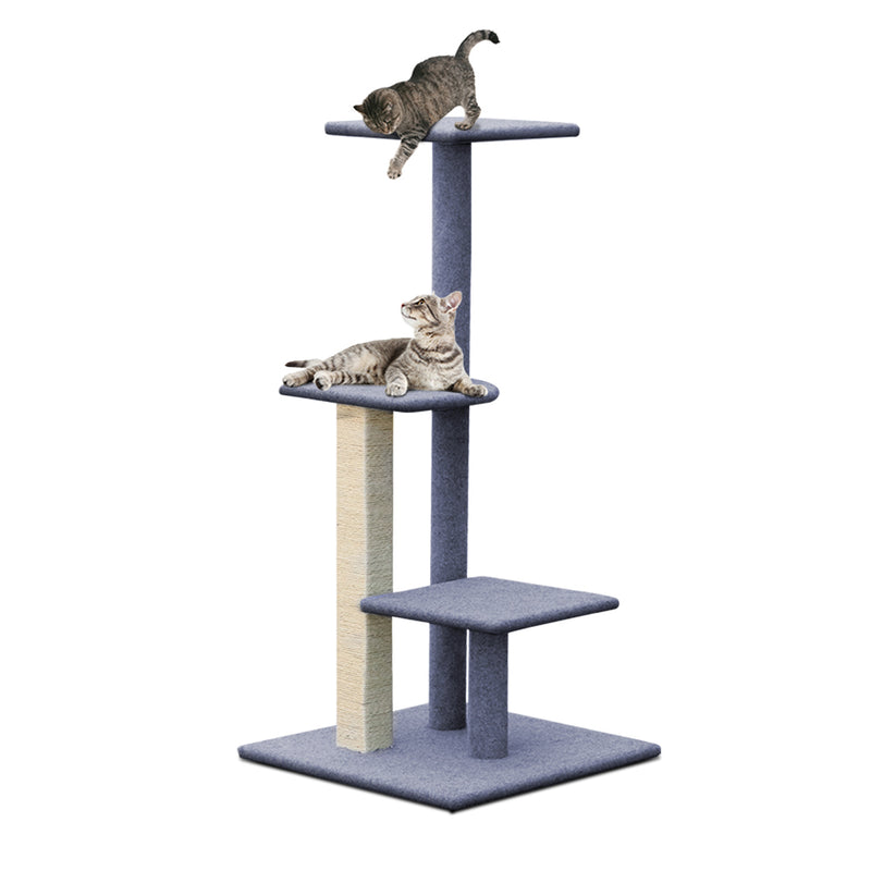 i.Pet Cat Tree 124cm Trees Scratching Post Tower Condo House Furniture Wood Steps